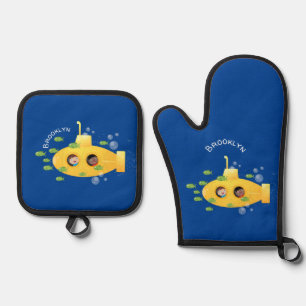 Set De Manoplas Ilustracion de personalizado de pescado submarino