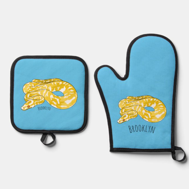 Set De Manoplas Ilustracion de personalizado de pitón birmano (Anverso)
