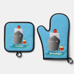 Set De Manoplas Ilustracion de personalizado de remolcador de barc