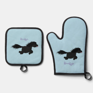 Set De Manoplas Ilustracion de personalizado del pony de Shetland