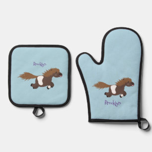 Set De Manoplas Ilustracion de personalizado del pony de Shetland