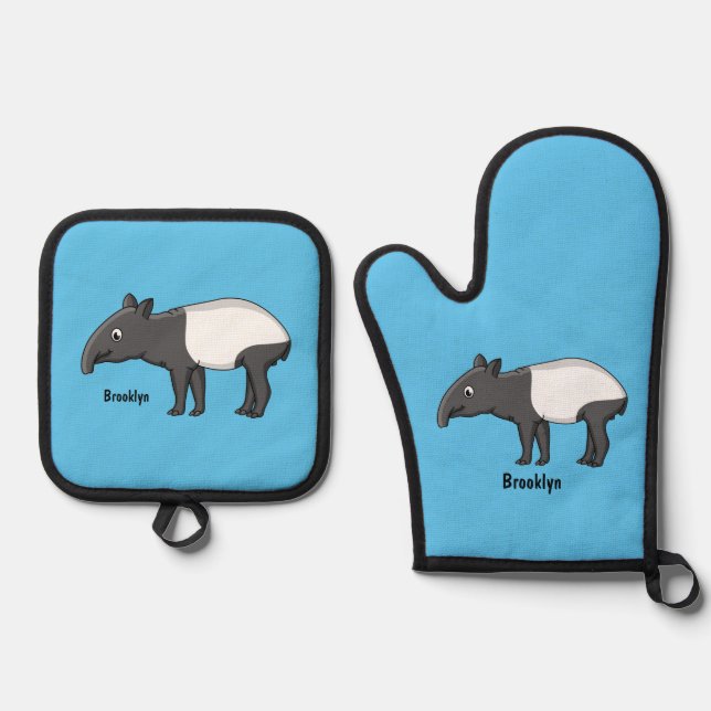 Set De Manoplas Ilustracion de personalizado feliz (Anverso)