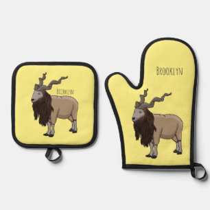 Set De Manoplas Ilustracion del personalizado de cabras Markhor