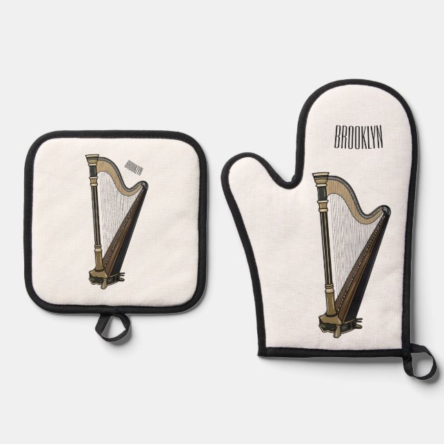 Set De Manoplas Ilustracion Harp personalizado (Anverso)