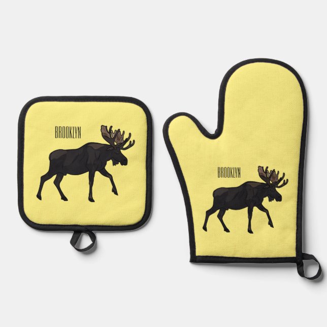 Set De Manoplas Ilustracion Moose personalizado (Anverso)