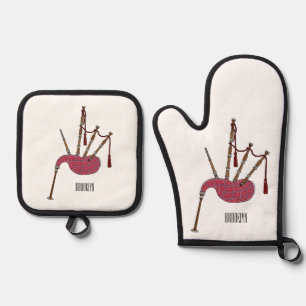 Set De Manoplas Ilustracion personalizado Bagpipes