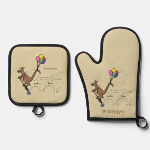 Set De Manoplas Ilustracion personalizado canguro del humor austra