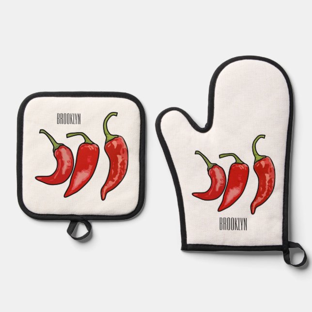 Set De Manoplas Ilustracion personalizado Chili (Anverso)