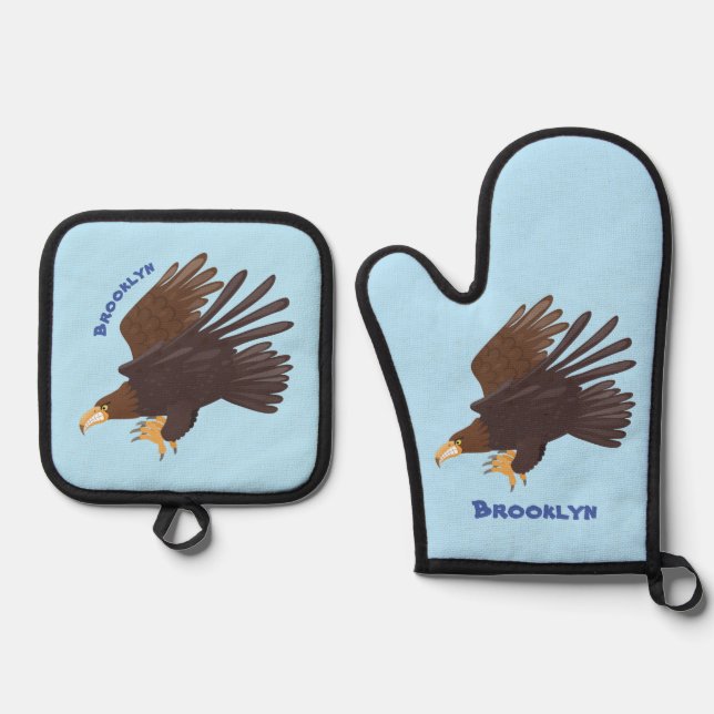 Set De Manoplas Ilustracion personalizado de águila dorada diverti (Anverso)