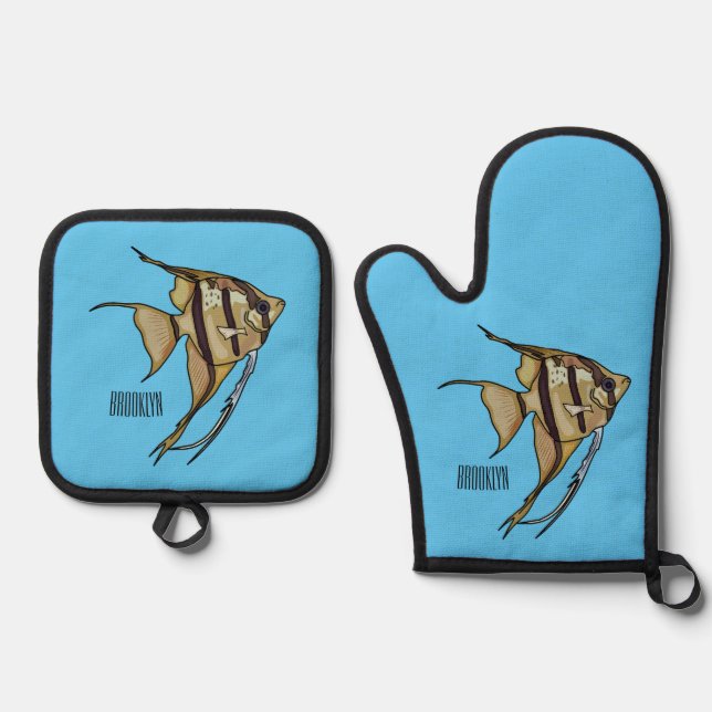 Set De Manoplas Ilustracion personalizado de Angelfish (Anverso)