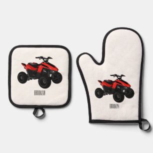 Set De Manoplas Ilustracion personalizado de atv de cuatro bicicle