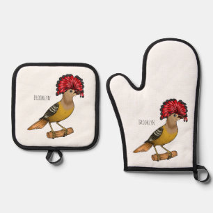 Set De Manoplas Ilustracion personalizado de aves Royal flycatcher