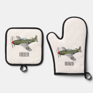 Set De Manoplas Ilustracion personalizado de avión militar