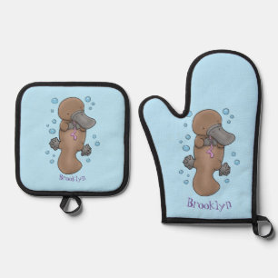 Set De Manoplas Ilustracion personalizado de bebé de plaquypus fel