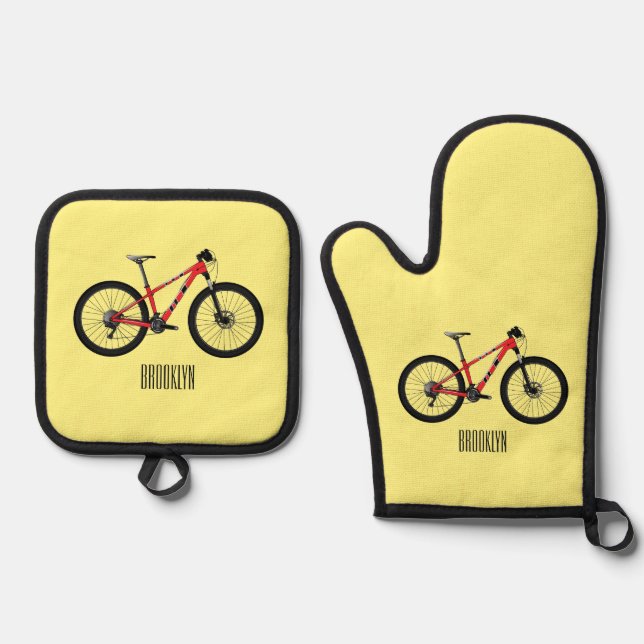 Set De Manoplas Ilustracion personalizado de bicicletas (Anverso)