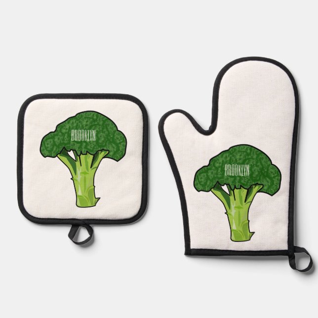Set De Manoplas Ilustracion personalizado de Broccoli (Anverso)