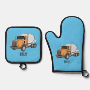 Set De Manoplas Ilustracion personalizado de camión de mezcla de c