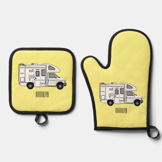 Set De Manoplas Ilustracion personalizado de Campervan (Anverso)