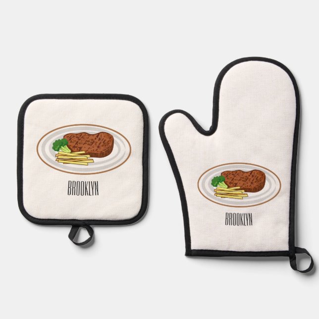 Set De Manoplas Ilustracion personalizado de carne (Anverso)