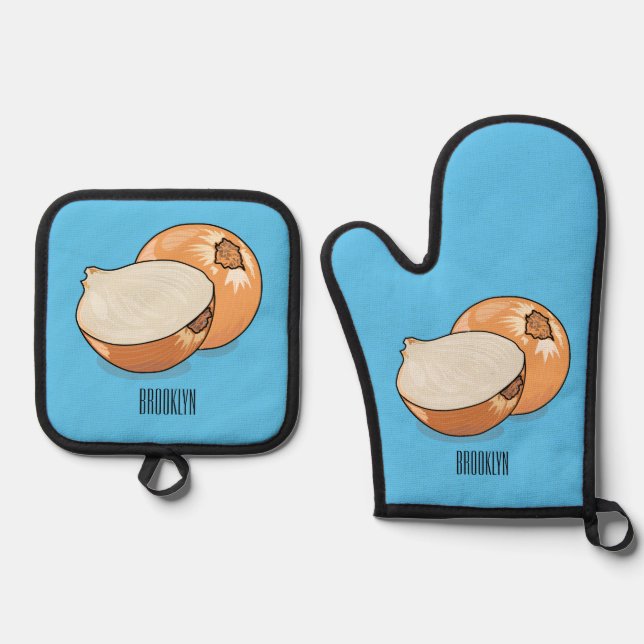 Set De Manoplas Ilustracion personalizado de cebolla (Anverso)
