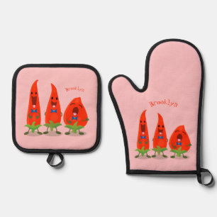Set De Manoplas Ilustracion personalizado de chiles cantantes