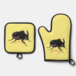Set De Manoplas Ilustracion personalizado de escarabajo rinoceront