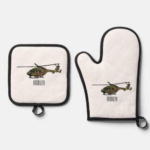 Set De Manoplas Ilustracion personalizado de helicópteros del ejér