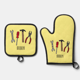 Set De Manoplas Ilustracion personalizado de herramientas de carpi