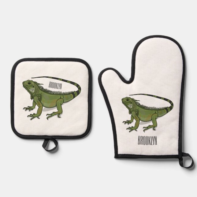 Set De Manoplas Ilustracion personalizado de Iguana (Anverso)