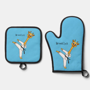 Set De Manoplas Ilustracion personalizado de Kung Fu giraffe