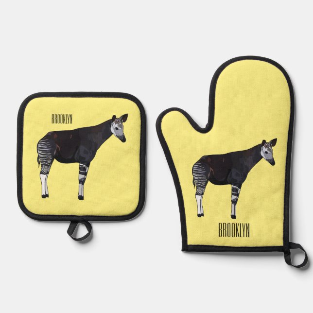 Set De Manoplas Ilustracion personalizado de Okapi (Anverso)
