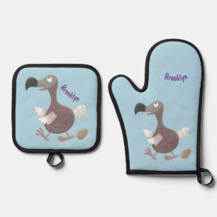Set De Manoplas Ilustracion personalizado de pájaro dodo gracioso