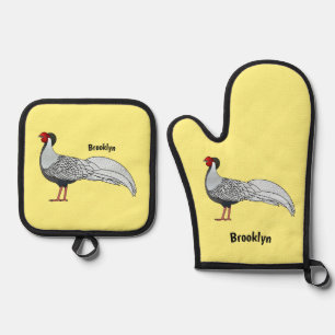 Set De Manoplas Ilustracion personalizado de pájaro faisán