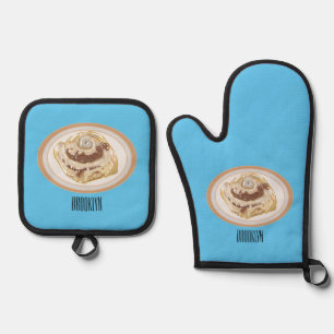 Set De Manoplas Ilustracion personalizado de rollo de canela