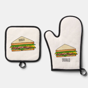 Set De Manoplas Ilustracion personalizado de sándwich