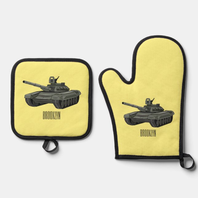 Set De Manoplas Ilustracion personalizado de tanques (Anverso)