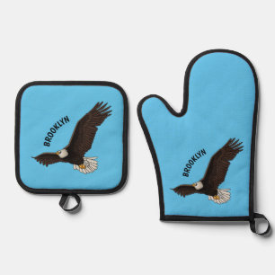 Set De Manoplas Ilustracion personalizado del águila calva