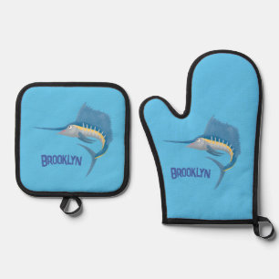 Set De Manoplas Ilustracion personalizado divertido de pez espada