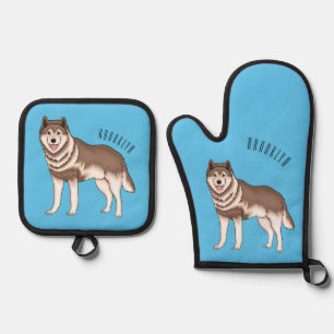 Set De Manoplas Ilustracion personalizado husky siberiano