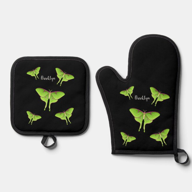 Set De Manoplas Ilustracion personalizado Luna Moth (Anverso)