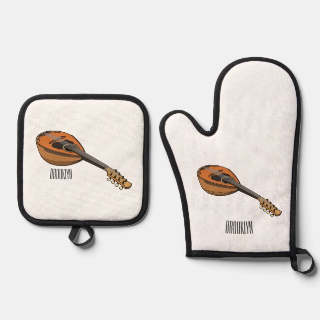Set De Manoplas Ilustracion personalizado Mandolin (Anverso)