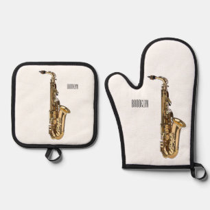 Set De Manoplas Ilustracion personalizado saxofón