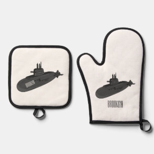 Set De Manoplas Ilustracion personalizado submarino
