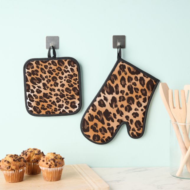 Set De Manoplas Impresión de leopardo (Insitu (colgante))