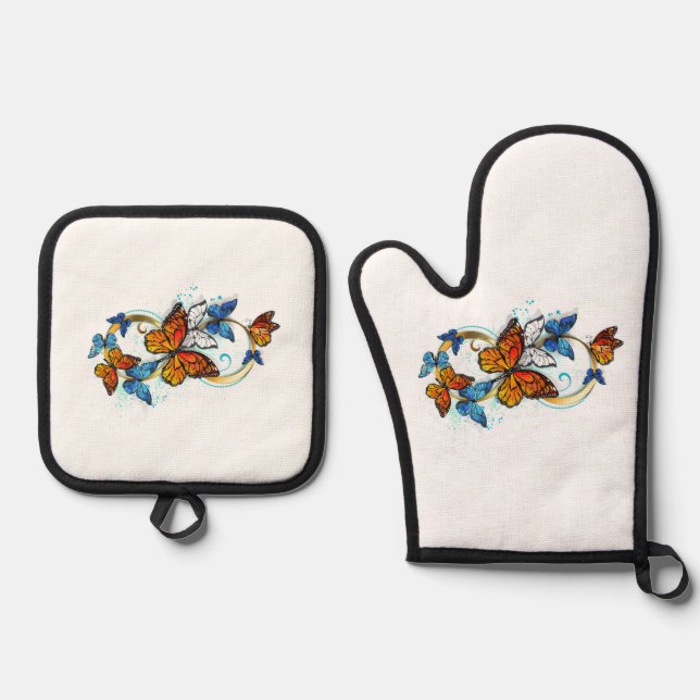Set De Manoplas Infinidad de Mariposas Monarca (Anverso)