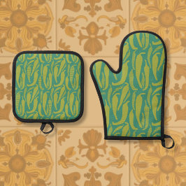 Set De Manoplas Inspirado en Chile Verde Hatch de Nuevo México Dib