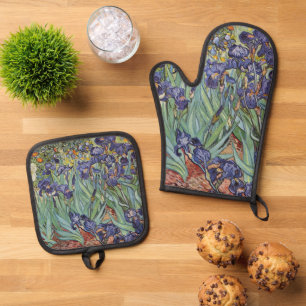 Set De Manoplas Iris de Van Gogh Pintura Impresionista