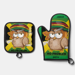 Set De Manoplas Jamaica No Problema Lechuza Graciosa
