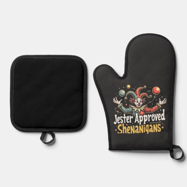Set De Manoplas Jester Aprobó Shenanigans Circus Clown (Anverso)