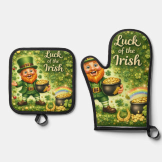 Set De Manoplas Juego de Asideros para Olla Suerte Irlandesa